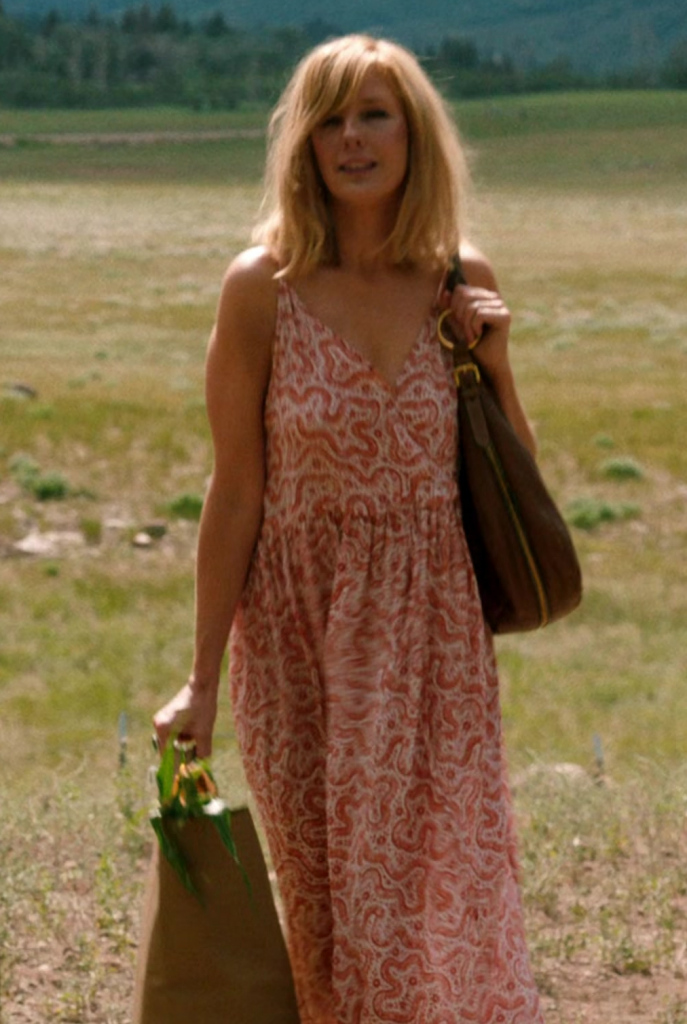 coral paisley print maxi dress - Kelly Reilly (Bethany "Beth" Dutton) - Yellowstone TV Show
