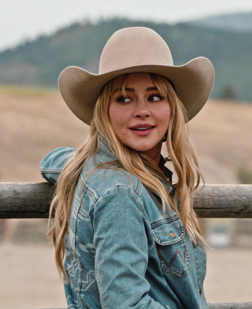 classic beige felt cowboy hat with wide brim - Hassie Harrison (Laramie) - Yellowstone TV Show