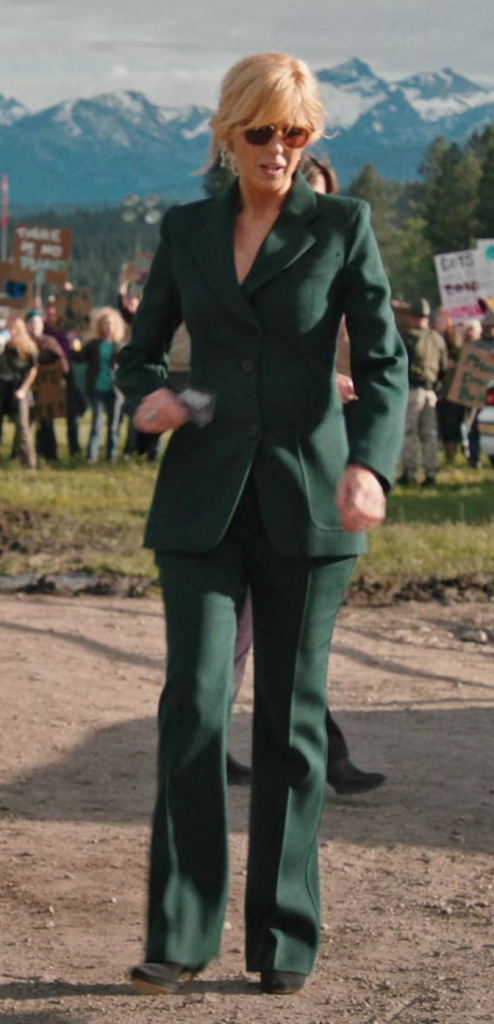 green pant suit - Kelly Reilly (Bethany "Beth" Dutton) - Yellowstone TV Show
