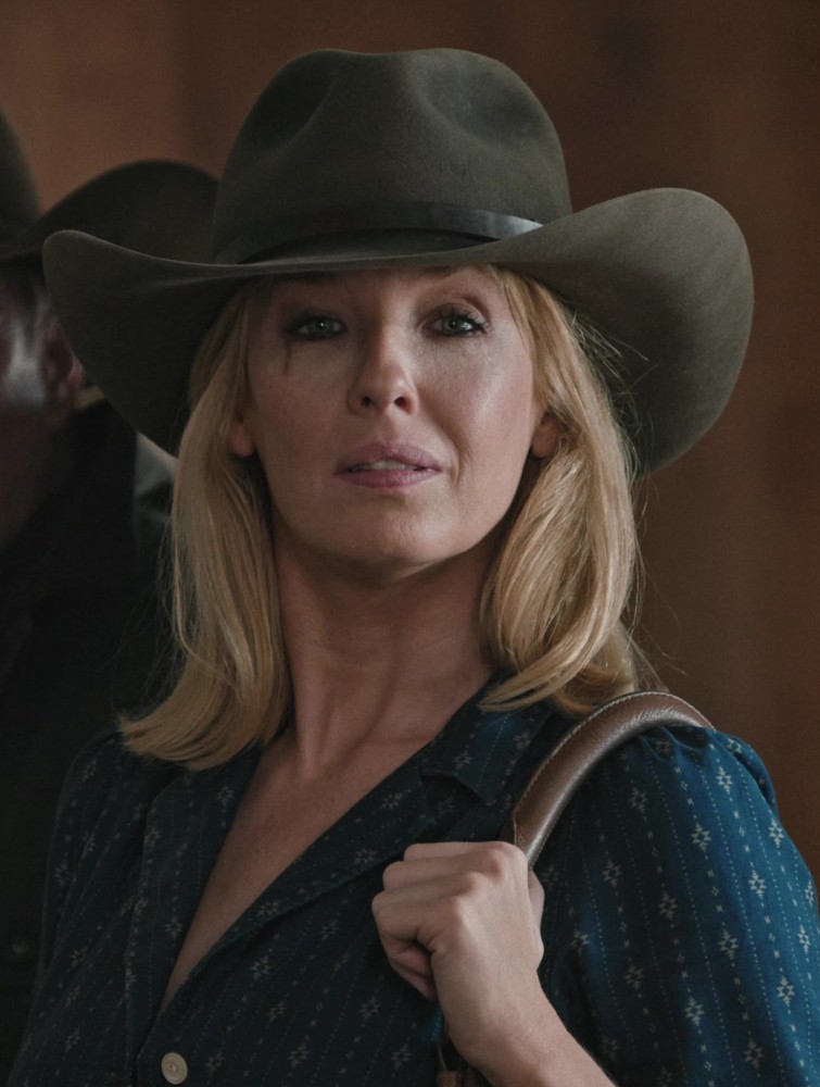 Forest Green Wide Brim Cowboy Hat of Kelly Reilly as Bethany "Beth" Dutton