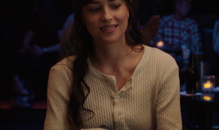 Waffle Knit Henley Top of Dakota Johnson as Lucy