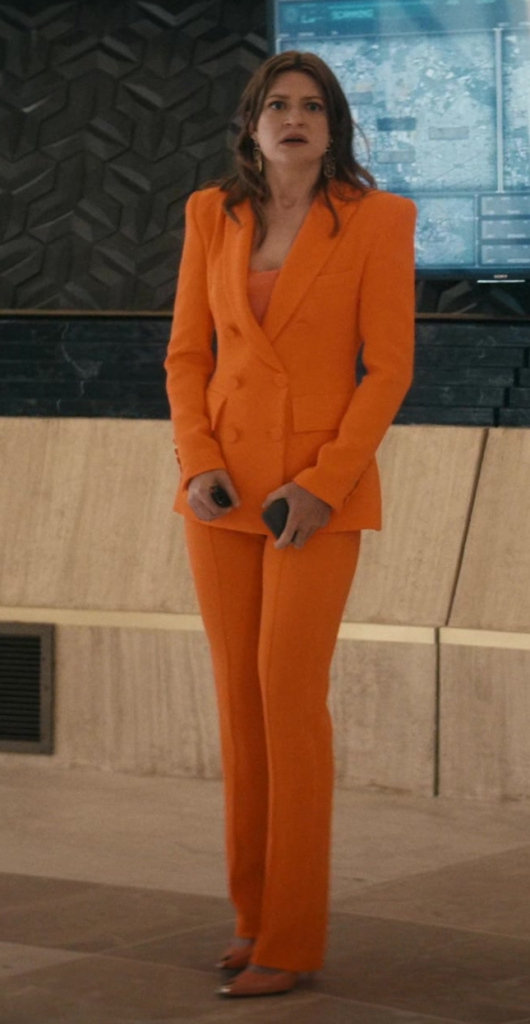 orange suit trousers - Colby Minifie (Ashley Barrett) - The Boys TV Show