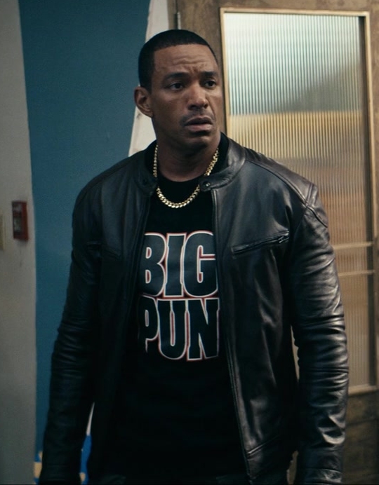 big pun american rapper print black t-shirt - Laz Alonso (Marvin T. "Mother's" Milk / M.M.) - The Boys TV Show