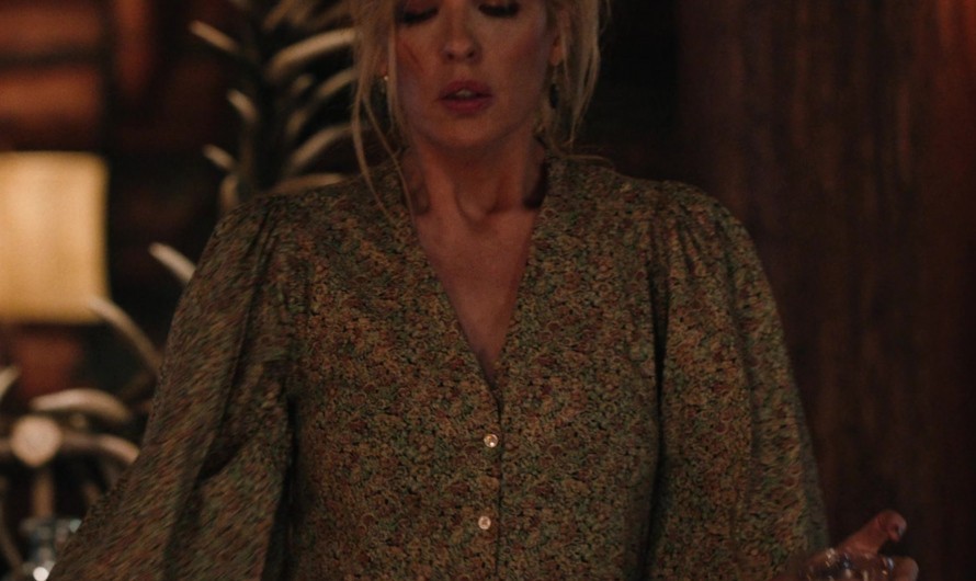 Floral Print Blouse with Puff Sleeves of Kelly Reilly as Bethany “Beth” Dutton