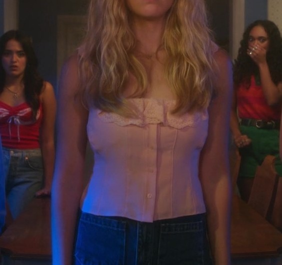 Blue Denim Shorts of Mallory Bechtel as Kelly Beasley
