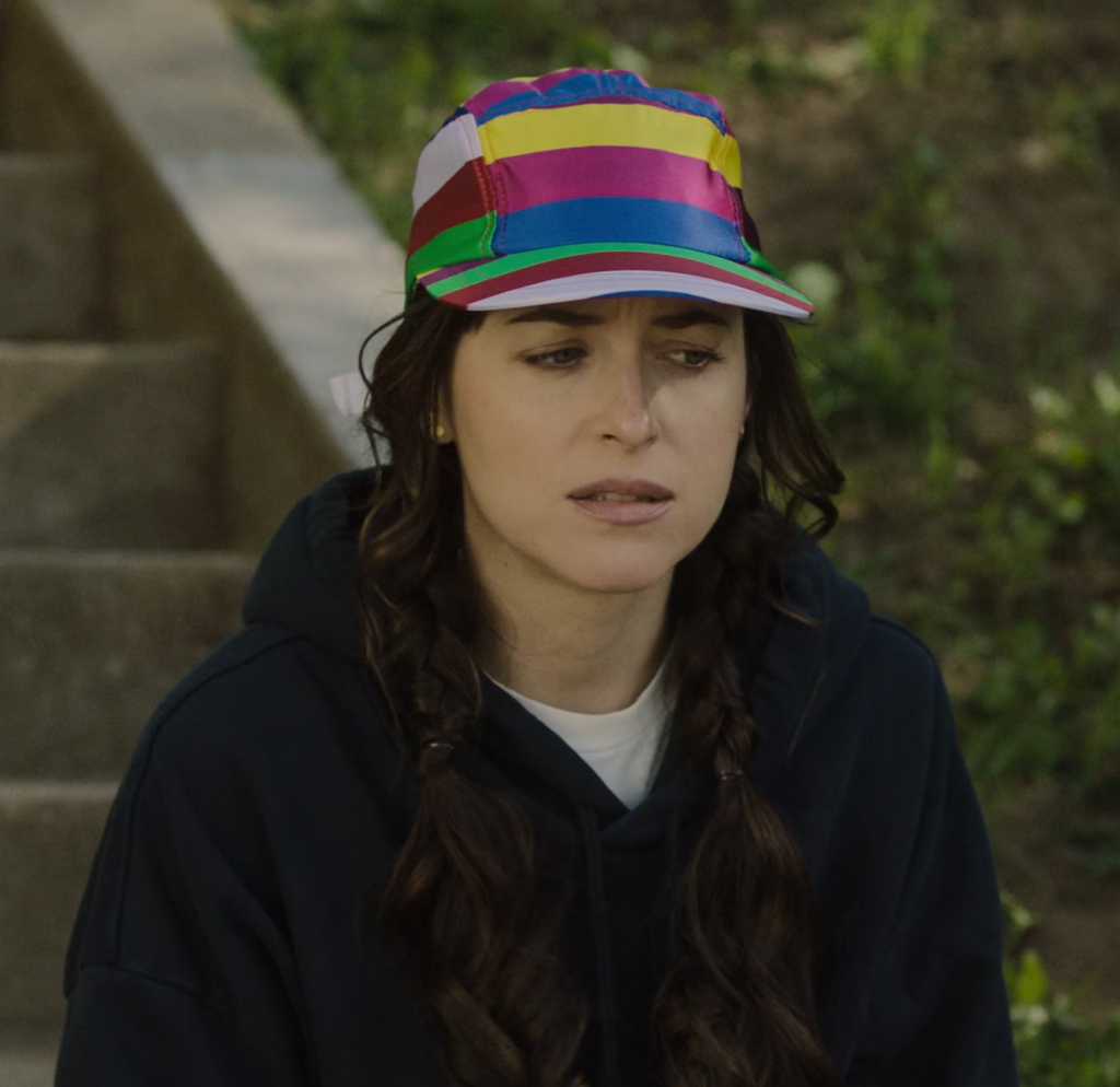 colorful striped cap - Dakota Johnson (Lucy) - Am I OK (2022) Movie