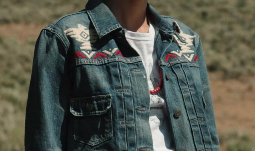 Southwestern Embroidery Blue Denim Jacket of Kelsey Asbille as Monica Long Dutton