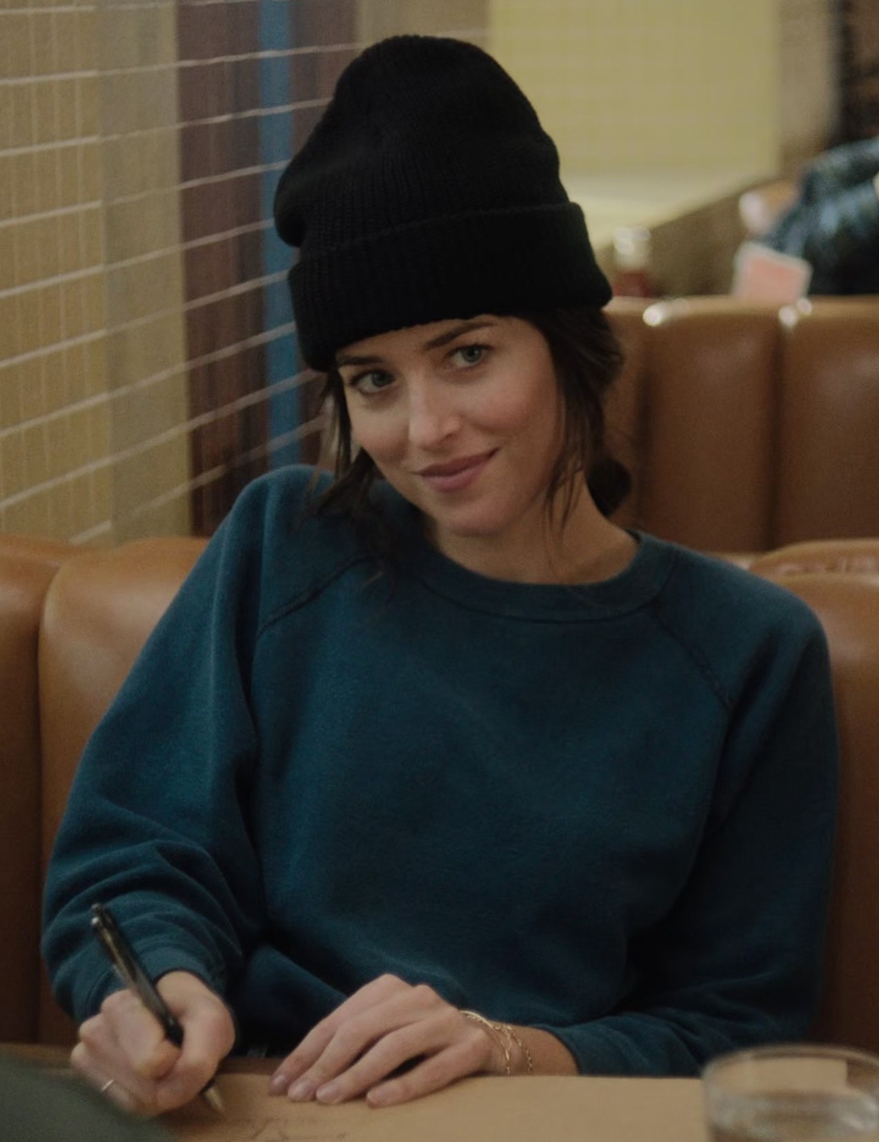 Blue Crewneck Sweatshirt of Dakota Johnson as Lucy