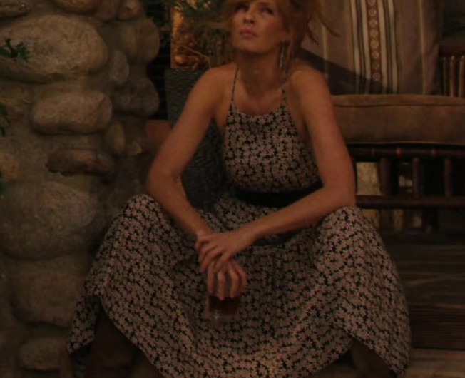 Floral Maxi Dress with Spaghetti Straps of Kelly Reilly as Bethany “Beth” Dutton