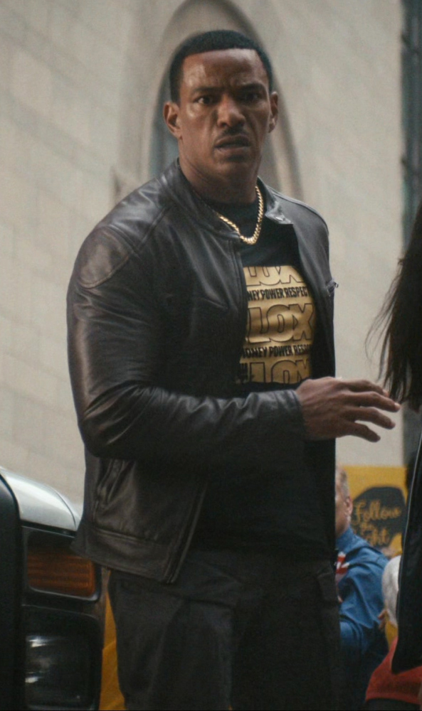 Dark Chocolate Brown Leather Jacket of Laz Alonso as Marvin T. "Mother's" Milk / M.M.