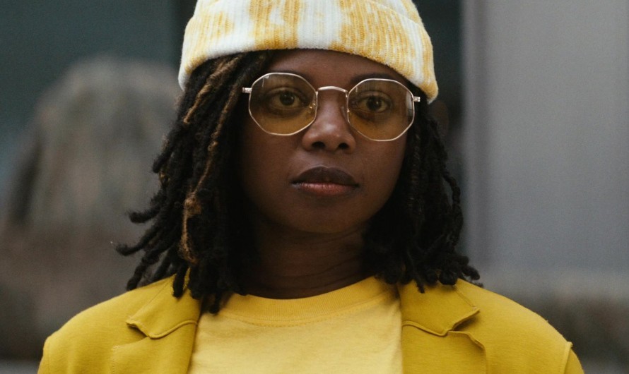 White and Yellow Tie-dye Knit Beanie of Susan Heyward as Sister Sage