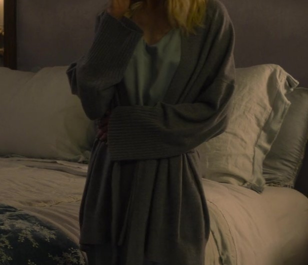 Grey Open Front Belted Cardigan of Nicole Kidman as Brooke Harwood