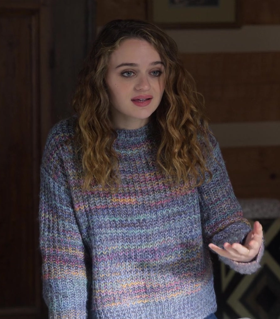 multicolored knit sweater - Joey King (Zara Ford) - A Family Affair (2024) Movie