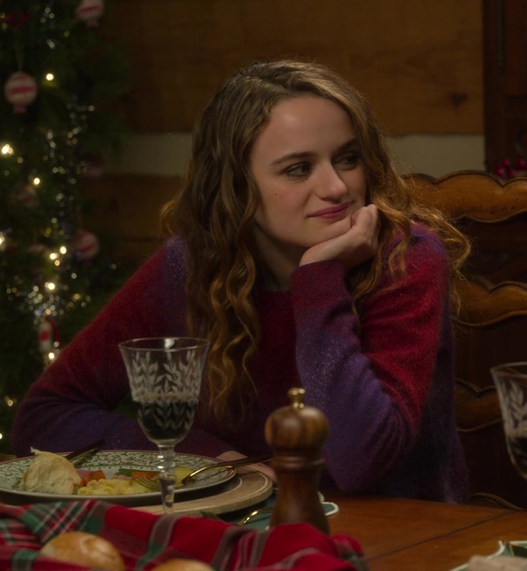 red and purple sweater - Joey King (Zara Ford) - A Family Affair (2024) Movie