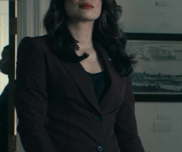 Elegant Chocolate Brown Fitted Blazer of Claudia Doumit as Victoria Neuman / Nadia Khayat