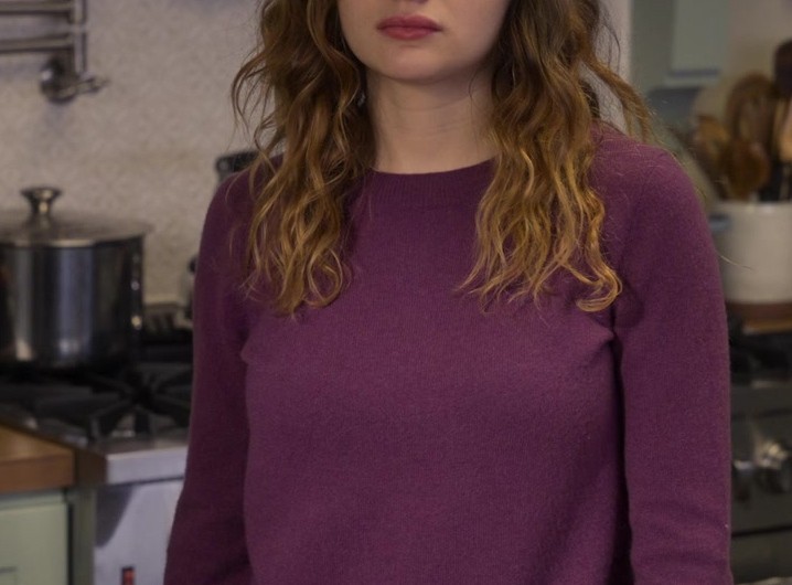 Purple Crewneck Pullover of Joey King as Zara Ford
