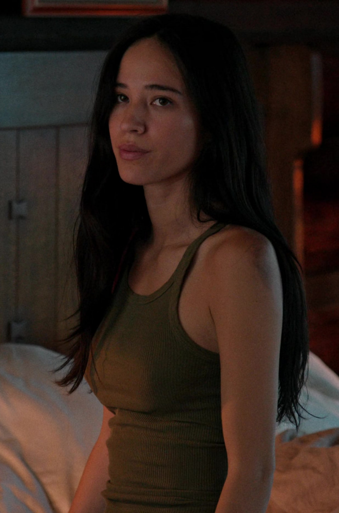 Green Ribbed Tank Top of Kelsey Asbille as Monica Long Dutton