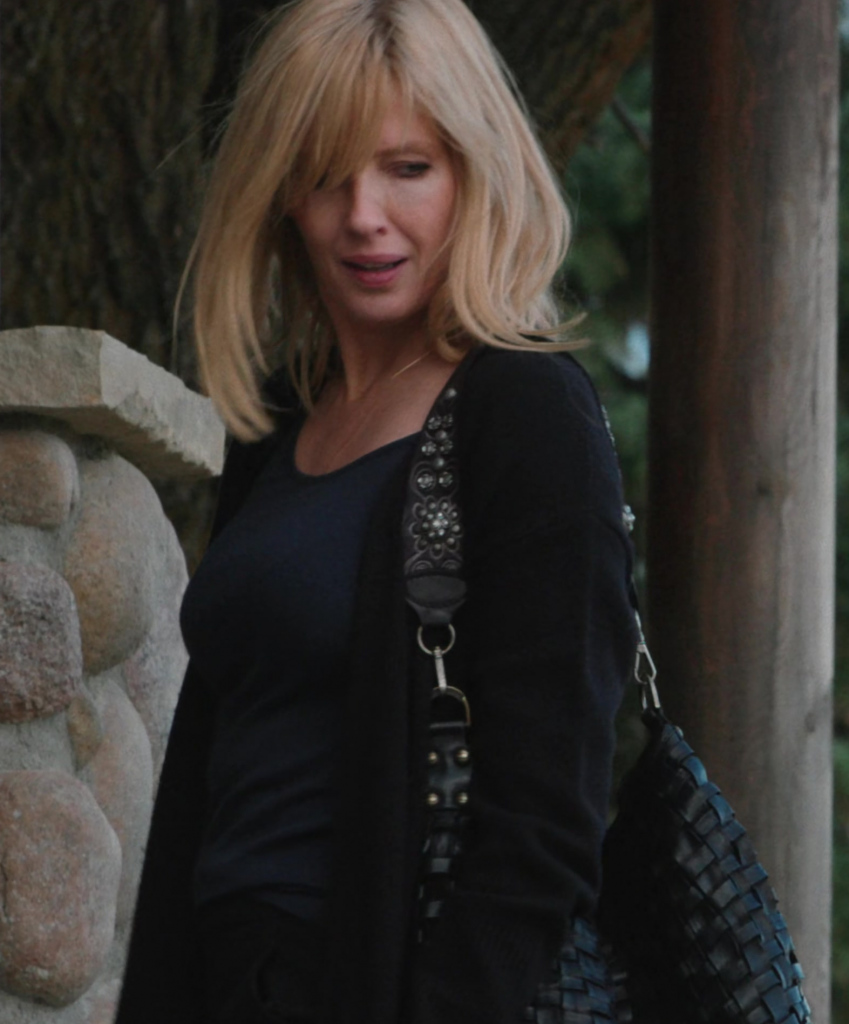 black leather braided shoulder bag - Kelly Reilly (Bethany "Beth" Dutton) - Yellowstone TV Show