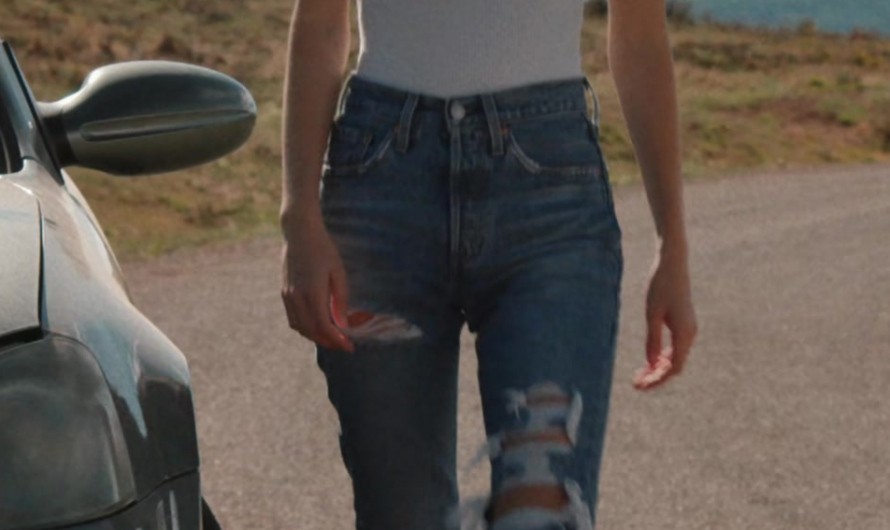 Blue Distressed Skinny Jeans of Kelsey Asbille as Monica Long Dutton