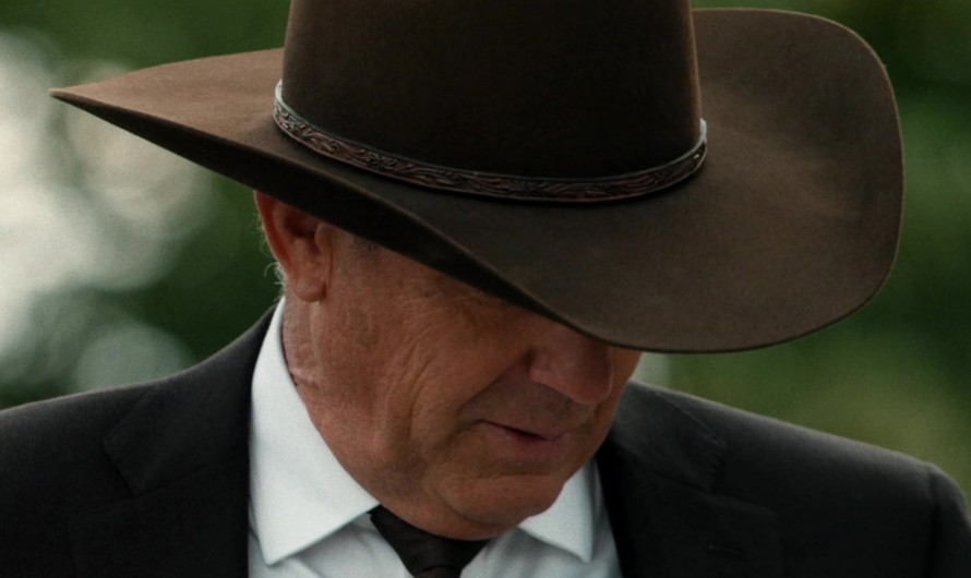 Dark Brown Western Cowboy Hat with Braided Band of Kevin Costner as John Dutton III