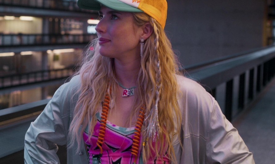 Graffiti-Inspired Crop Top in Bright Tie-Dye Colors of Emma Roberts as Rex Simpson