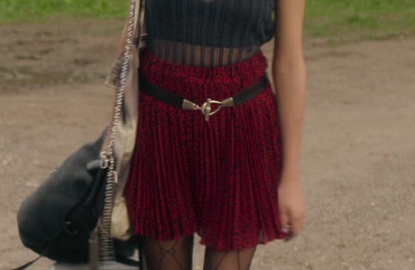 Black Faux Leather Stud Buckle Strap Ankle Boots of Victoria Bazúa as Kate