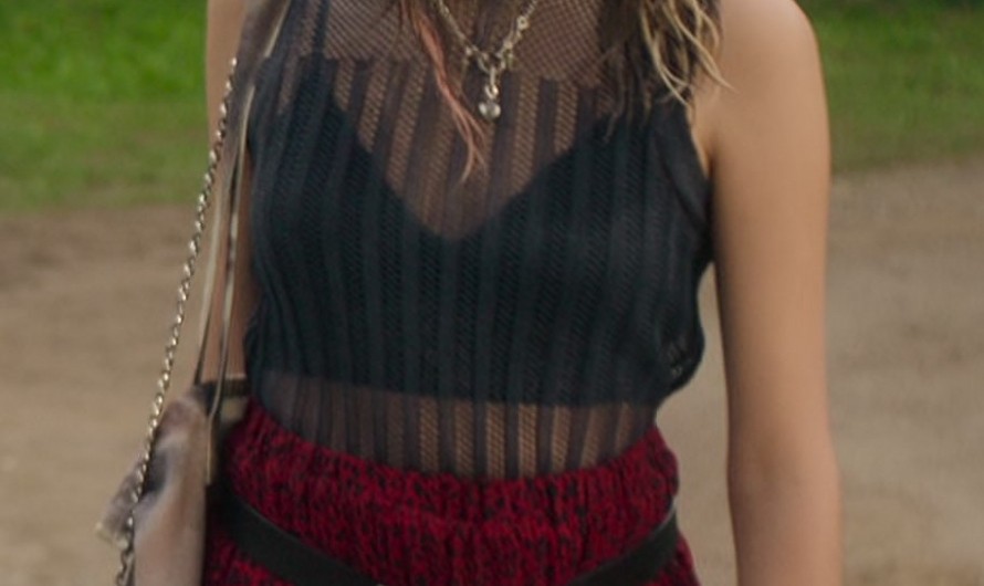 Red Pleated Leopard Print Skirt of Victoria Bazúa as Kate