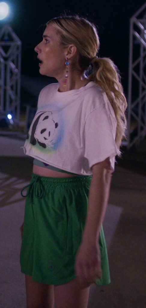 panda print cropped tee - Emma Roberts (Rex Simpson) - Space Cadet (2024) Movie