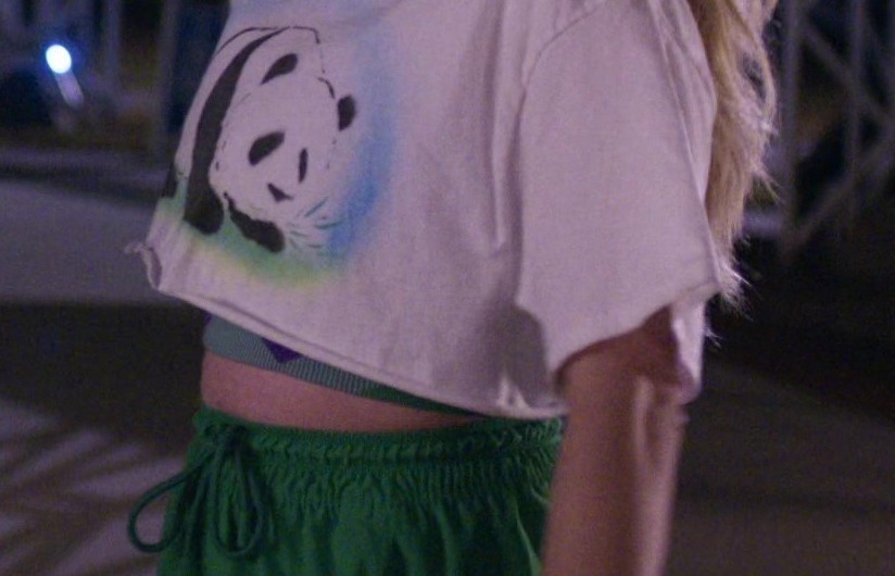 Panda Print Cropped Tee of Emma Roberts as Rex Simpson