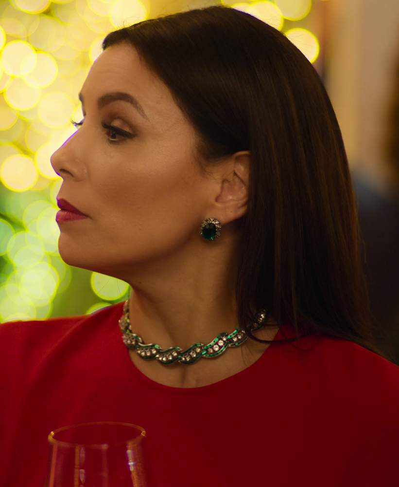 Emerald and Diamond Stud Earrings of Eva Longoria as Gala