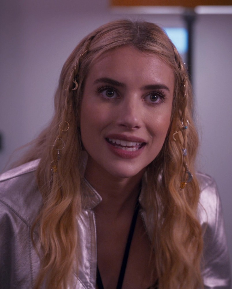 Hair Braiding Rings with Delicate Moon Crescents and Charms of Emma Roberts as Rex Simpson