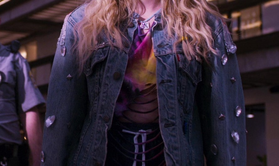 Embellished Denim Jacket with Crystal Accents of Emma Roberts as Rex Simpson
