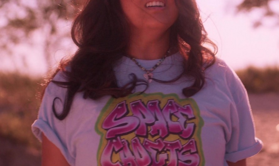 Space Cadets Camp Graffiti Print Tee of Kuhoo Verma as Violet Marie Vislawski