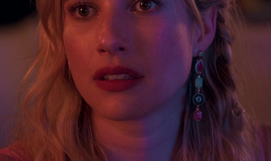 Stylish Drop Earrings Featuring Colorful Beads and Unique Pendants of Emma Roberts as Rex Simpson