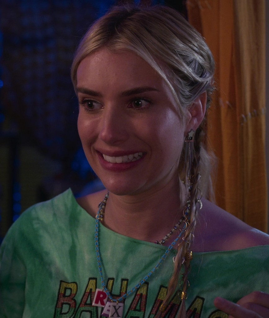 rex beaded necklace - Emma Roberts (Rex Simpson) - Space Cadet (2024) Movie