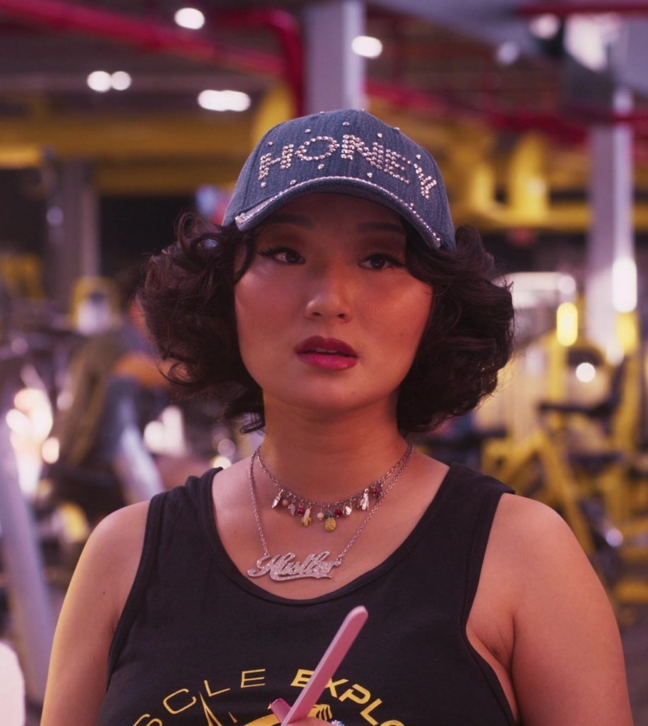 denim cap with sparkling honey embellishment - Poppy Liu (Nadine Cai) - Space Cadet (2024) Movie